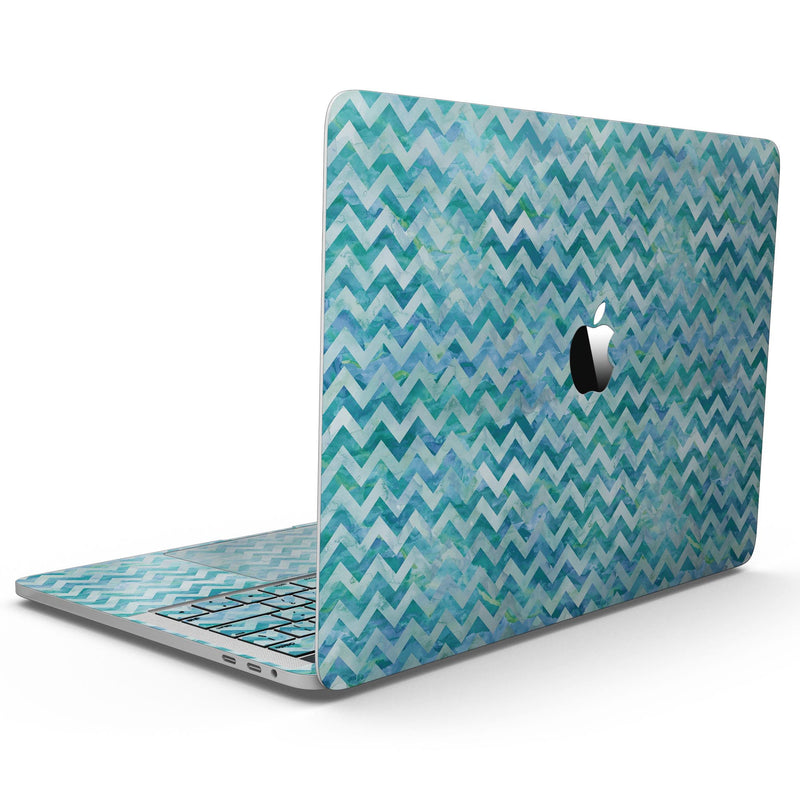 MacBook Pro without Touch Bar Skin Kit - Aqua_Basic_Watercolor_Chevron_Pattern-MacBook_13_Touch_V7.jpg?