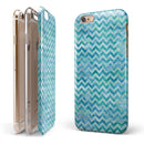 Aqua Basic Watercolor Chevron Pattern iPhone 6/6s or 6/6s Plus 2-Piece Hybrid INK-Fuzed Case