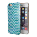 Aqua Basic Watercolor Chevron Pattern iPhone 6/6s or 6/6s Plus 2-Piece Hybrid INK-Fuzed Case
