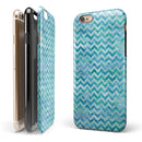 Aqua Basic Watercolor Chevron Pattern iPhone 6/6s or 6/6s Plus 2-Piece Hybrid INK-Fuzed Case