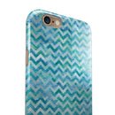 Aqua Basic Watercolor Chevron Pattern iPhone 6/6s or 6/6s Plus 2-Piece Hybrid INK-Fuzed Case