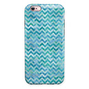 Aqua Basic Watercolor Chevron Pattern iPhone 6/6s or 6/6s Plus 2-Piece Hybrid INK-Fuzed Case