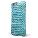 Aqua Basic Watercolor Chevron Pattern iPhone 6/6s or 6/6s Plus 2-Piece Hybrid INK-Fuzed Case