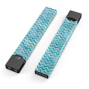 Aqua Basic Watercolor Chevron Pattern - Premium Decal Protective Skin-Wrap Sticker compatible with the Juul Labs vaping device