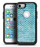 Aqua Basic Watercolor Chevron Pattern - iPhone 7 or 8 OtterBox Case & Skin Kits