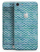Aqua Basic Watercolor Chevron Pattern - Skin-kit for the iPhone 8 or 8 Plus