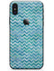 Aqua Basic Watercolor Chevron Pattern - iPhone X Skin-Kit