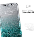Aqua Blue & Silver Glimmer Fade  - Protective Skin Wrap & Decal – Compatible with iPhone SE to iPhone 17 Pro Max (All Models)