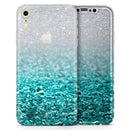 Aqua Blue & Silver Glimmer Fade - Skin-Kit for the Apple iPhone XR, XS MAX, XS/X, 8/8+, 7/7+, 5/5S/SE (All iPhones Available)