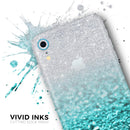 Aqua Blue & Silver Glimmer Fade - Skin-Kit for the Apple iPhone XR, XS MAX, XS/X, 8/8+, 7/7+, 5/5S/SE (All iPhones Available)