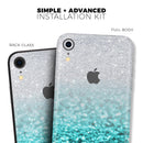 Aqua Blue & Silver Glimmer Fade - Skin-Kit for the Apple iPhone XR, XS MAX, XS/X, 8/8+, 7/7+, 5/5S/SE (All iPhones Available)