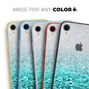 Aqua Blue & Silver Glimmer Fade - Skin-Kit for the Apple iPhone XR, XS MAX, XS/X, 8/8+, 7/7+, 5/5S/SE (All iPhones Available)