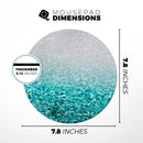 Aqua Blue & Silver Glimmer Fade// WaterProof Rubber Foam Backed Anti-Slip Mouse Pad for Home Work Office or Gaming Computer Desk