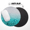 Aqua Blue & Silver Glimmer Fade// WaterProof Rubber Foam Backed Anti-Slip Mouse Pad for Home Work Office or Gaming Computer Desk