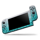 Aqua Blue & Silver Glimmer Fade - Skin Wrap Kit for Nintendo Switch, Switch Lite Console | 3DS XL | 2DS | Pro | Joy-Con Gaming Controller