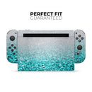 Aqua Blue & Silver Glimmer Fade - Skin Wrap Kit for Nintendo Switch, Switch Lite Console | 3DS XL | 2DS | Pro | Joy-Con Gaming Controller