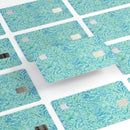 Aqua Damask v2 Watercolor Pattern - Premium Protective Decal Skin-Kit for the Apple Credit Card