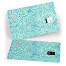 Aqua Damask v2 Watercolor Pattern - Premium Protective Decal Skin-Kit for the Apple Credit Card