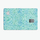 Aqua Damask v2 Watercolor Pattern - Premium Protective Decal Skin-Kit for the Apple Credit Card