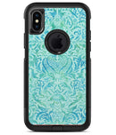 Aqua Damask v2 Watercolor Pattern - iPhone X OtterBox Case & Skin Kits