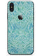 Aqua Damask v2 Watercolor Pattern - iPhone X Skin-Kit
