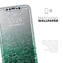 Aqua Green & Silver Glimmer Fade  - Protective Skin Wrap & Decal – Compatible with iPhone SE to iPhone 17 Pro Max (All Models)