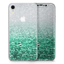 Aqua Green & Silver Glimmer Fade - Skin-Kit for the Apple iPhone XR, XS MAX, XS/X, 8/8+, 7/7+, 5/5S/SE (All iPhones Available)