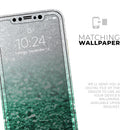 Aqua Green & Silver Glimmer Fade - Skin-Kit for the Apple iPhone XR, XS MAX, XS/X, 8/8+, 7/7+, 5/5S/SE (All iPhones Available)
