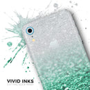 Aqua Green & Silver Glimmer Fade - Skin-Kit for the Apple iPhone XR, XS MAX, XS/X, 8/8+, 7/7+, 5/5S/SE (All iPhones Available)