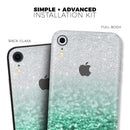 Aqua Green & Silver Glimmer Fade - Skin-Kit for the Apple iPhone XR, XS MAX, XS/X, 8/8+, 7/7+, 5/5S/SE (All iPhones Available)
