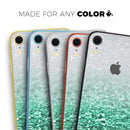 Aqua Green & Silver Glimmer Fade - Skin-Kit for the Apple iPhone XR, XS MAX, XS/X, 8/8+, 7/7+, 5/5S/SE (All iPhones Available)