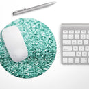 Aqua Green Glimmer// WaterProof Rubber Foam Backed Anti-Slip Mouse Pad for Home Work Office or Gaming Computer Desk