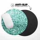 Aqua Green Glimmer// WaterProof Rubber Foam Backed Anti-Slip Mouse Pad for Home Work Office or Gaming Computer Desk