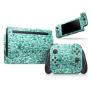 Aqua Green Glimmer // Skin Decal Wrap Kit for Nintendo Switch Console & Dock, Joy-Cons, Pro Controller, Lite, 3DS XL, 2DS XL, DSi, or Wii - Vinyl Skin Wrap for Nintendo Switch 2, OLED, Lite, Pro Controller, Wii & Classic Handhelds