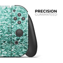 Aqua Green Glimmer // Skin Decal Wrap Kit for Nintendo Switch Console & Dock, Joy-Cons, Pro Controller, Lite, 3DS XL, 2DS XL, DSi, or Wii - Vinyl Skin Wrap for Nintendo Switch 2, OLED, Lite, Pro Controller, Wii & Classic Handhelds
