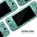 Aqua Green Glimmer // Skin Decal Wrap Kit for Nintendo Switch Console & Dock, Joy-Cons, Pro Controller, Lite, 3DS XL, 2DS XL, DSi, or Wii - Vinyl Skin Wrap for Nintendo Switch 2, OLED, Lite, Pro Controller, Wii & Classic Handhelds