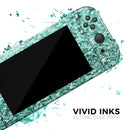 Aqua Green Glimmer // Skin Decal Wrap Kit for Nintendo Switch Console & Dock, Joy-Cons, Pro Controller, Lite, 3DS XL, 2DS XL, DSi, or Wii - Vinyl Skin Wrap for Nintendo Switch 2, OLED, Lite, Pro Controller, Wii & Classic Handhelds