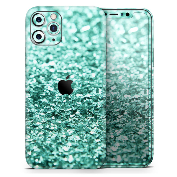 Aqua Green Glimmer  - Protective Skin Wrap & Decal – Compatible with iPhone SE to iPhone 17 Pro Max (All Models)