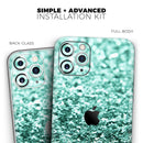 Aqua Green Glimmer  - Protective Skin Wrap & Decal – Compatible with iPhone SE to iPhone 17 Pro Max (All Models)