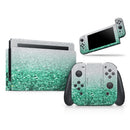Aqua Green & Silver Glimmer Fade // Skin Decal Wrap Kit for Nintendo Switch Console & Dock, Joy-Cons, Pro Controller, Lite, 3DS XL, 2DS XL, DSi, or Wii - Vinyl Skin Wrap for Nintendo Switch 2, OLED, Lite, Pro Controller, Wii & Classic Handhelds