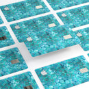 Aqua Sorted Large Watercolor Polka Dots - Premium Protective Decal Skin-Kit for the Apple Credit Card