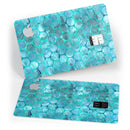 Aqua Sorted Large Watercolor Polka Dots - Premium Protective Decal Skin-Kit for the Apple Credit Card