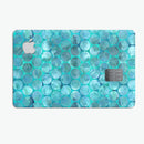 Aqua Sorted Large Watercolor Polka Dots - Premium Protective Decal Skin-Kit for the Apple Credit Card