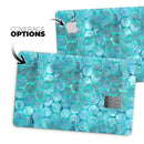 Aqua Sorted Large Watercolor Polka Dots - Premium Protective Decal Skin-Kit for the Apple Credit Card