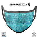 Aqua Sorted Large Watercolor Polka Dots - Made in USA Mouth Cover Unisex Anti-Dust Cotton Blend Reusable & Washable Face Mask with Adjustable Sizing for Adult or Child