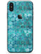 Aqua Sorted Large Watercolor Polka Dots - iPhone X Skin-Kit