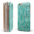 Aqua Watercolor Cross Hatch iPhone 6/6s or 6/6s Plus 2-Piece Hybrid INK-Fuzed Case