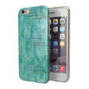 Aqua Watercolor Cross Hatch iPhone 6/6s or 6/6s Plus 2-Piece Hybrid INK-Fuzed Case