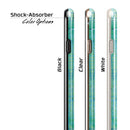 Aqua Watercolor Cross Hatch iPhone 6/6s or 6/6s Plus 2-Piece Hybrid INK-Fuzed Case