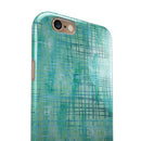 Aqua Watercolor Cross Hatch iPhone 6/6s or 6/6s Plus 2-Piece Hybrid INK-Fuzed Case